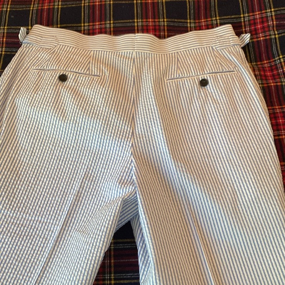 seersucker trousers with 2” cuffs (real seersucker fabric from Hardy-Minnis) - Picture 4 of 7